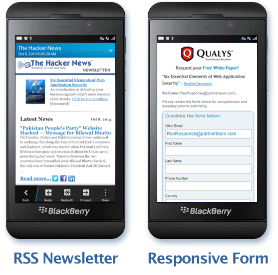 Responsive RSS Email and Responsive Request Form
