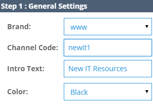 Channel Code Setup